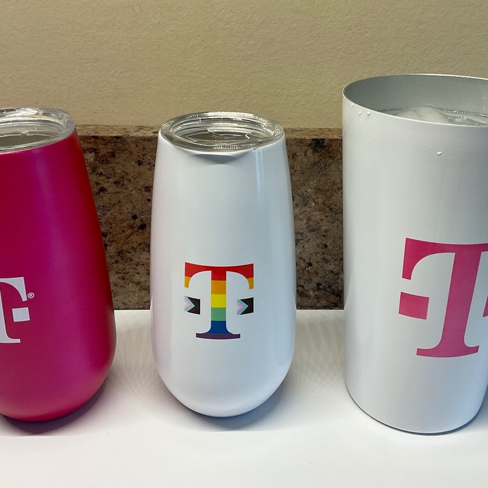T-Mobile Tumblers Collectible Pink, Pride, Color Changing Set of 3